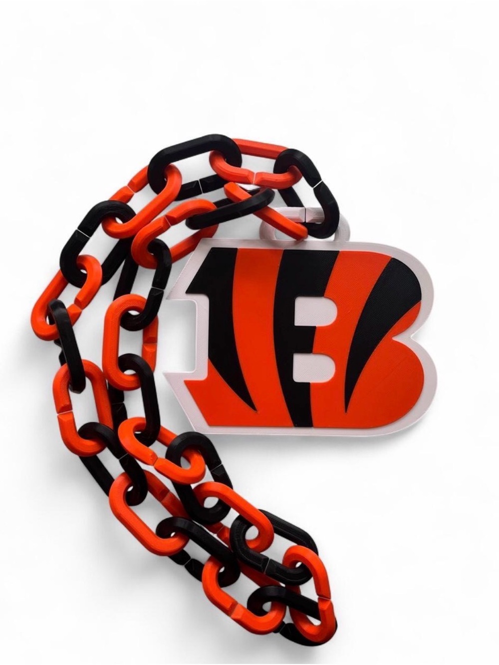 Bold Orange & Black Team-Style Pendant Necklace